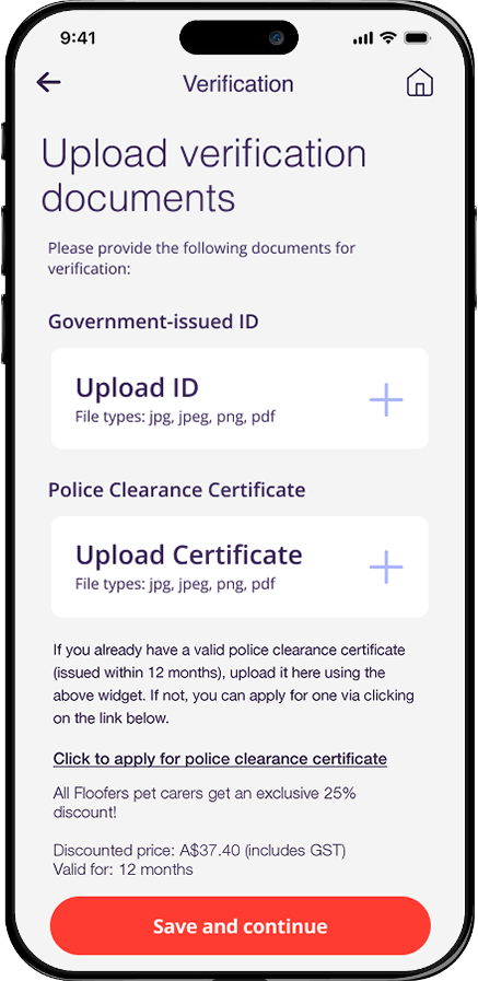 Guided upload screen