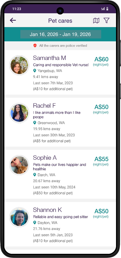 Legacy search result screen