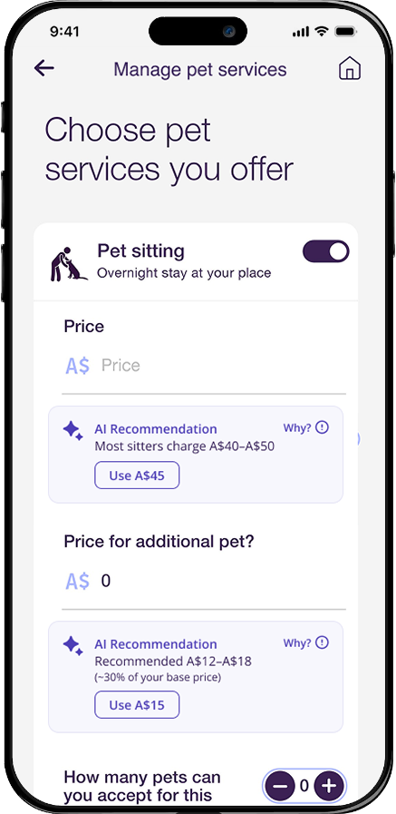 Service AI recommendation screen